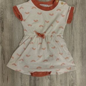 Rachel Zoe Baby Dress with Orange rainbow  Accents